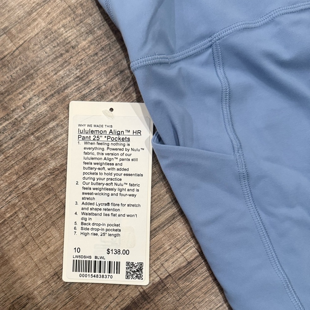 NWT Lululemon Align High Rise 25” Leggings with Pockets - Blue Willow - Picture 4 of 5